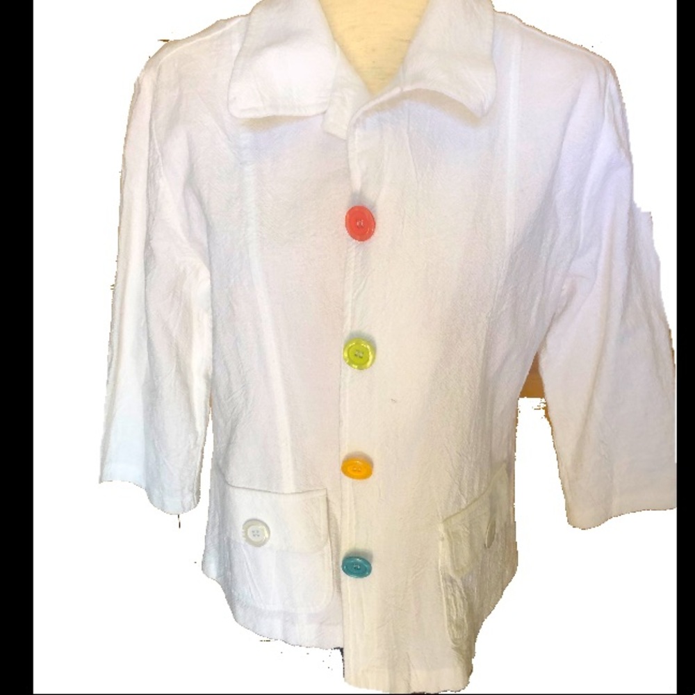 Caribe white  100 cotton blazer